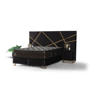 Brooklyn ágyneműtartós ágy 180x200 cm Fekete-arany