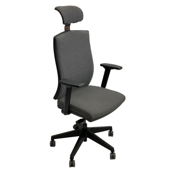 Ying41 Főnöki szék fix fejtámlával állítható karfával és deréktámasszal Szürke