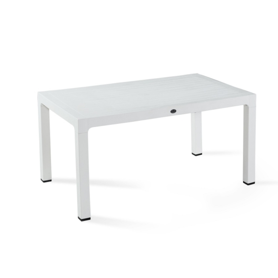 Fa hatású rattan asztal 90x150 cm Fehér