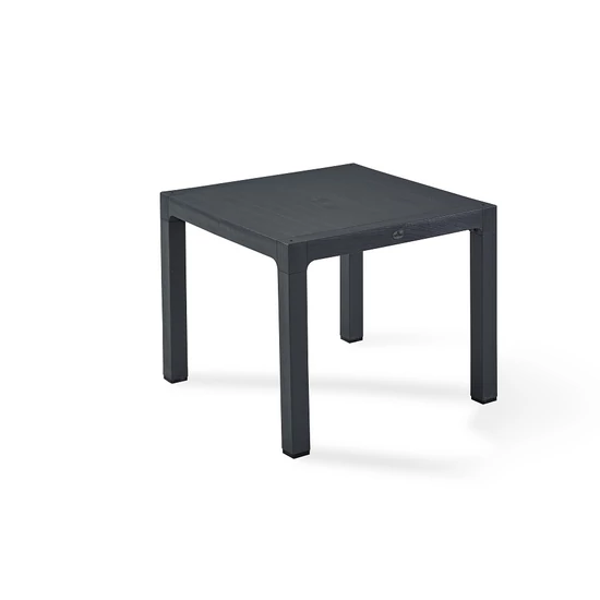 Fa hatású rattan asztal 90x90 cm Antracit