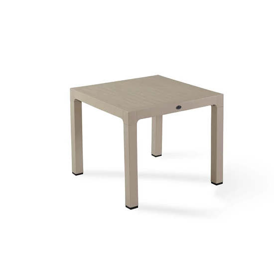 Fa hatású rattan asztal 90x90 cm Bézs