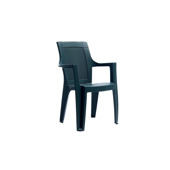 Elegance rattan hatású kerti szék  Sötétzöld