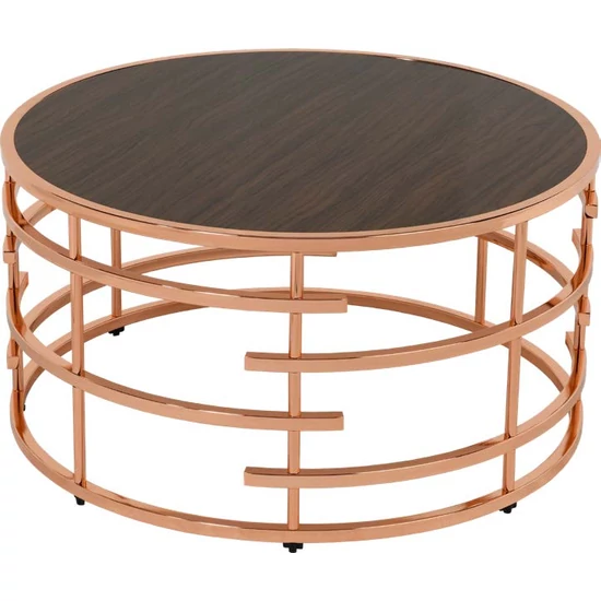 Royal dohányzóasztal magasfényű MDF lappal Bronz/Latin Fa