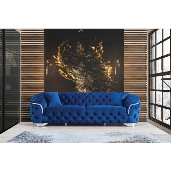 Garland Silver 3 személyes chesterfield kanapé Kék