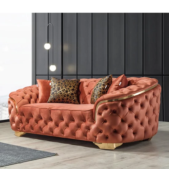Garland Gold 3 személyes chesterfield kanapé Rozsda