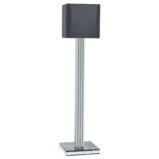 Modern állólámpa magasfényű MDF talppal Króm/Fekete-Króm