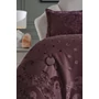 Kép 4/4 - Tual Burgundy kétszemélyes ágyneműhuzat szett, ágytakaróval. Párnával és paplannal. Plusz dekor pléddel
