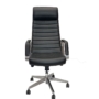 Kép 2/3 - Rose05 Főnöki szék fix karfával és króm lábbal fekete műbőrrel