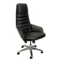 Kép 1/3 - Morat05 Főnöki szék szinkron mechanikával és króm lábbal fekete műbőrrel
