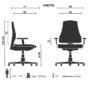 Kép 4/4 - Vendi05 Főnöki szék fix alumínium karfával és króm lábbal fekete műbőrrel