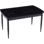 Kép 1/4 - Buse bővíthető étkezőasztal fekete sonata MDF lappal és fekete fém lábakkal 79x139 cm