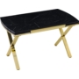 Kép 1/2 - Vega bővíthető étkezőasztal fekete royal MDF lappal és arany fém lábakkal 79x132 cm