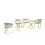 Kép 2/3 - Alya Elit étkezőasztal lakk fehér MDF lappal és arany fém lábakkal 92x160 cm