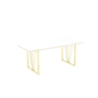 Kép 1/3 - Nora Elit étkezőasztal lakk fehér MDF lappal és arany fém lábakkal 92x160 cm