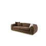 Kép 2/5 - Cristal 3 személyes modern chesterfield kanapé Barna