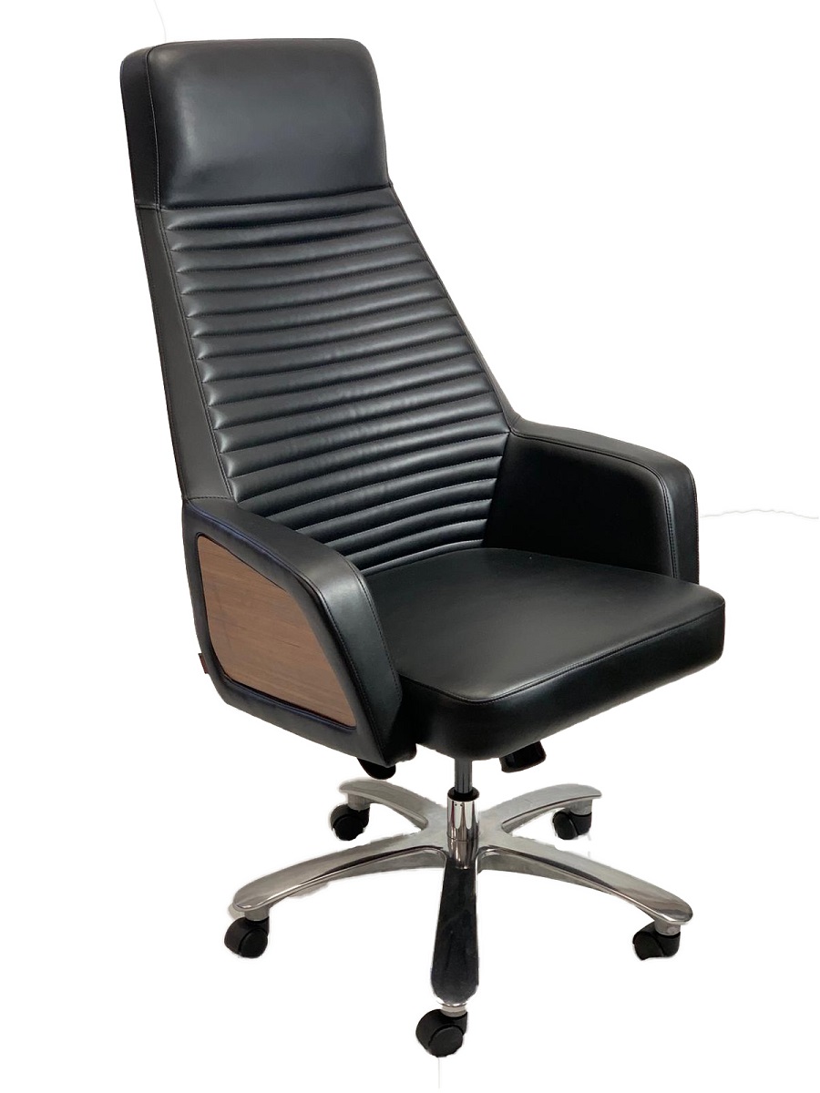 Kent05 Főnöki szék fekete műbőrrel szinkronmechanikával