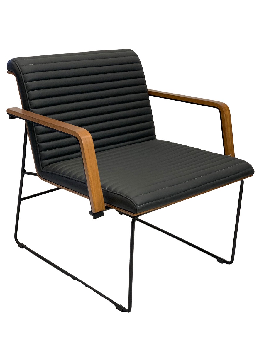 Prima01 Irodai fotel fekete műbőr kárpittal és fém vázzal