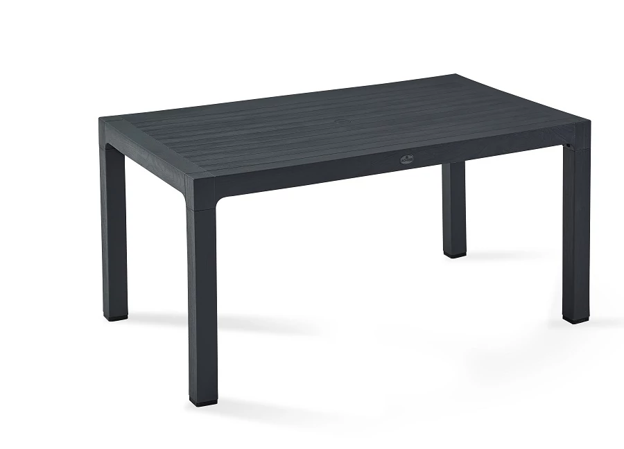 Fa hatású rattan asztal 90x150 cm Antracit