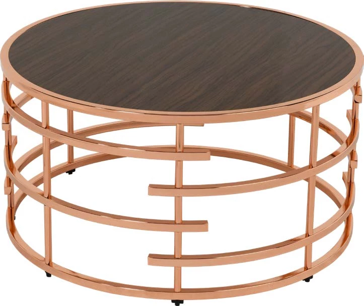 Royal dohányzóasztal magasfényű MDF lappal Bronz/Latin Fa