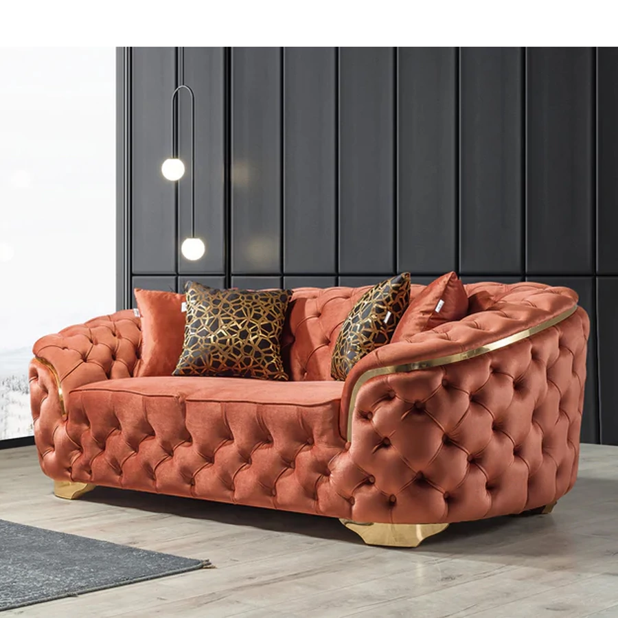 Garland Gold 3 személyes chesterfield kanapé Rozsda